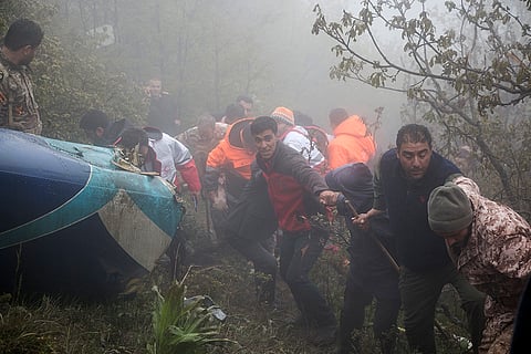 Rescue workers at crash site